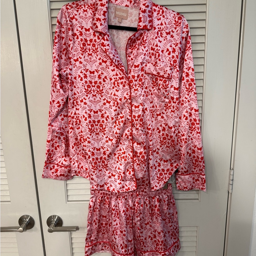 Show Me Your MuMu Red and Pink Pajama Set